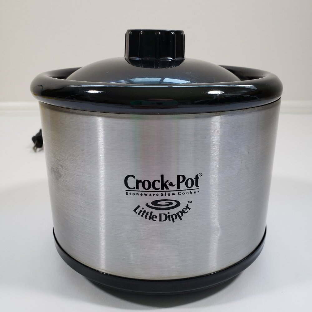 Rival Crock Pot Little Dipper Model 32041 Mini Slow Cooker Stainless Black Dip